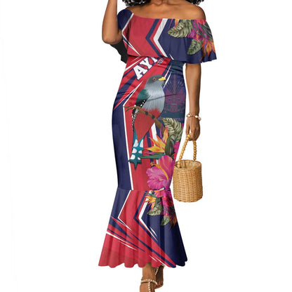 Haiti Personalized Mermaid Dress Hispaniolan Trogon Tropical Vibes