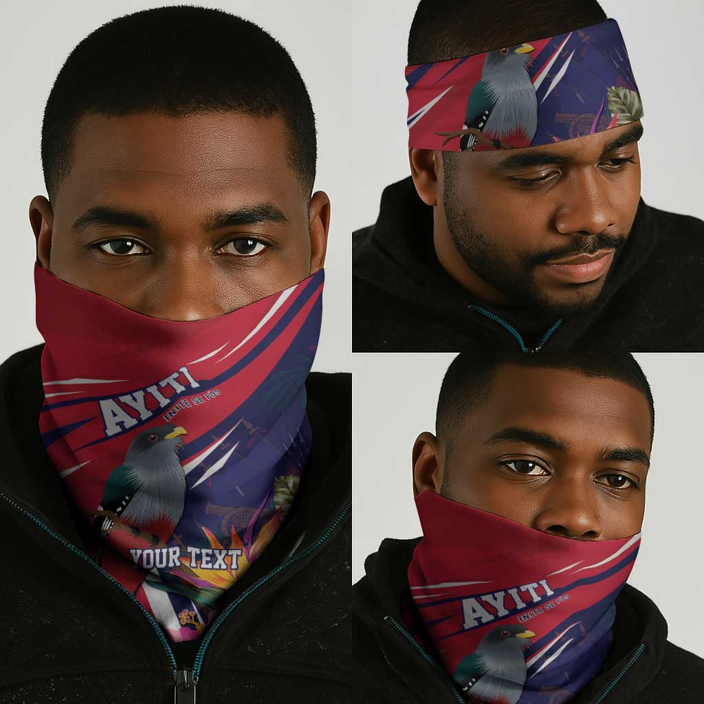 Haiti Personalized Neck Gaiter Hispaniolan Trogon Tropical Vibes LT7