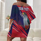 Haiti Personalized Off Shoulder Short Dress Hispaniolan Trogon Tropical Vibes