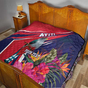 Haiti Personalized Quilt Hispaniolan Trogon Tropical Vibes