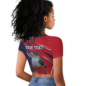 Haiti Personalized Raglan Cropped T shirt Hispaniolan Trogon Tropical Vibes