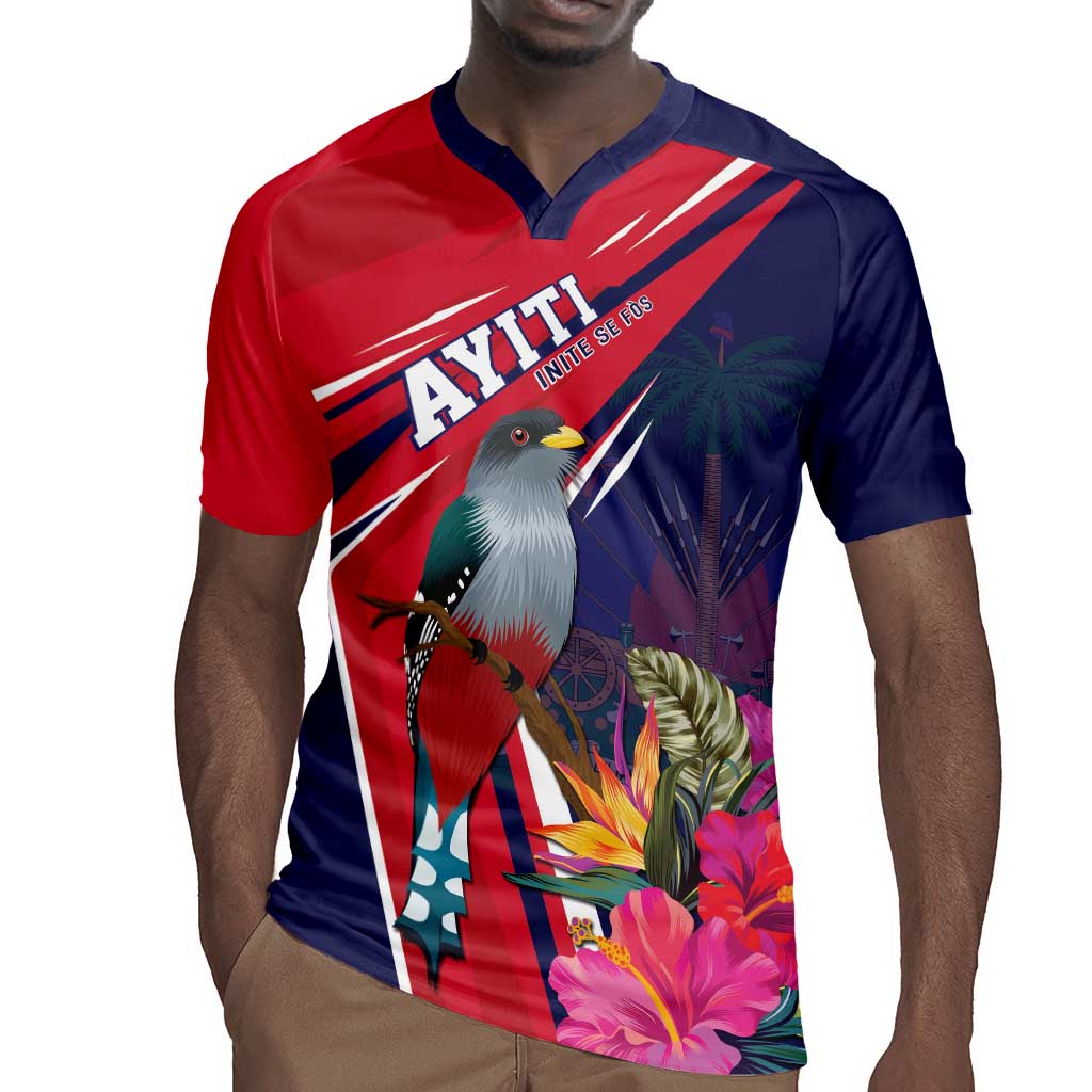 Haiti Personalized Rugby Jersey Hispaniolan Trogon Tropical Vibes