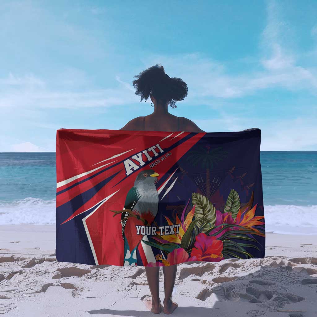 Haiti Personalized Sarong Hispaniolan Trogon Tropical Vibes