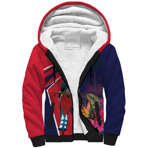 Haiti Personalized Sherpa Hoodie Hispaniolan Trogon Tropical Vibes