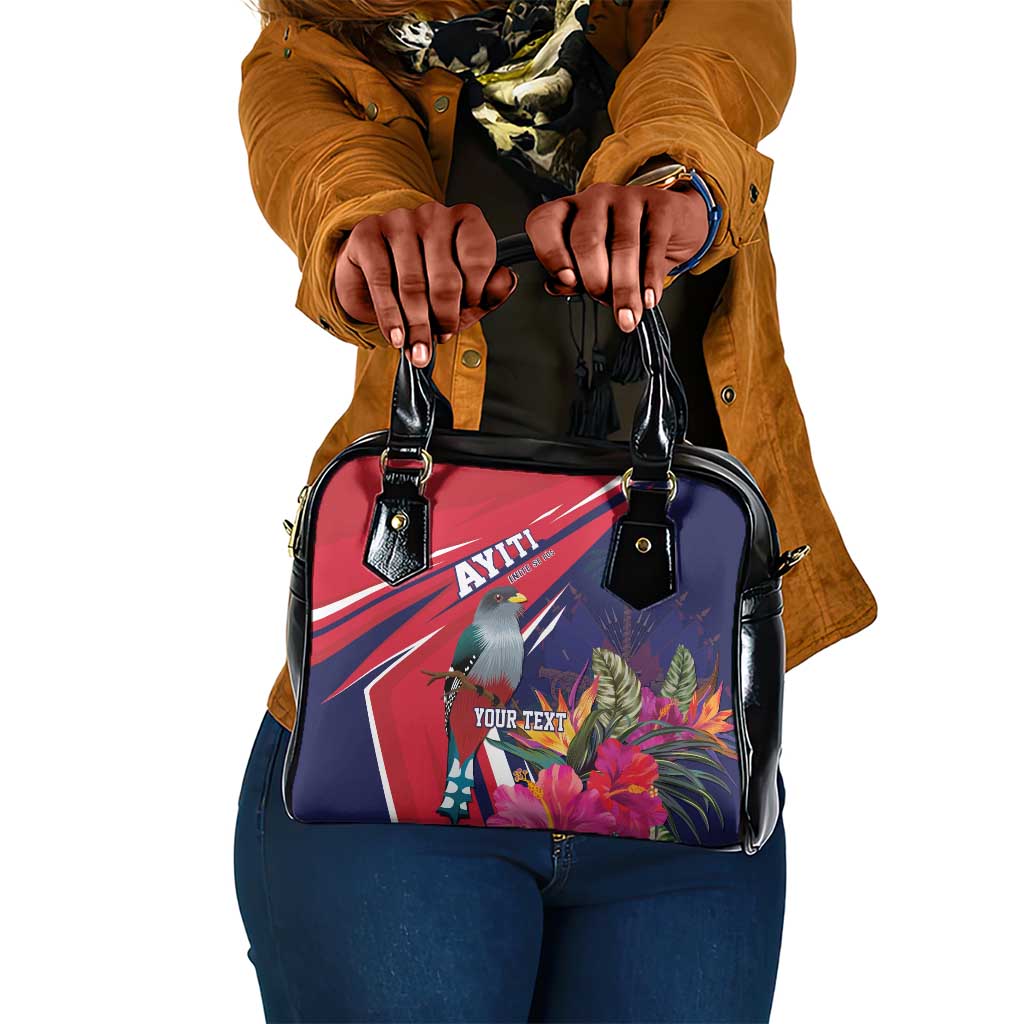 Haiti Personalized Shoulder Handbag Hispaniolan Trogon Tropical Vibes