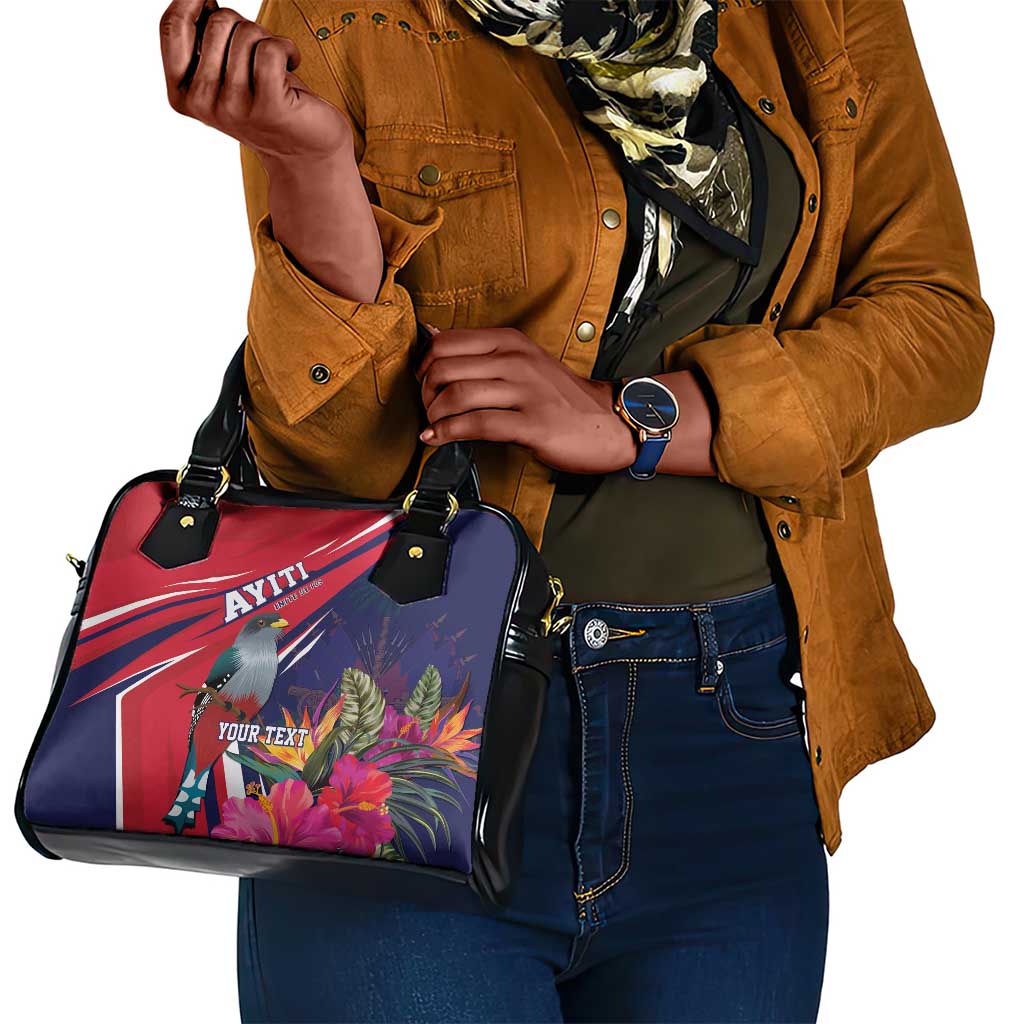 Haiti Personalized Shoulder Handbag Hispaniolan Trogon Tropical Vibes
