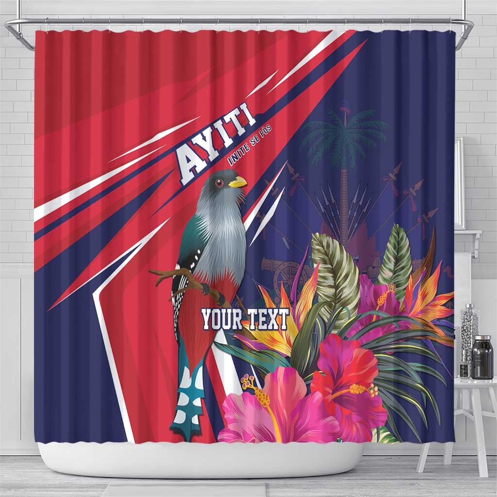 Haiti Personalized Shower Curtain Hispaniolan Trogon Tropical Vibes