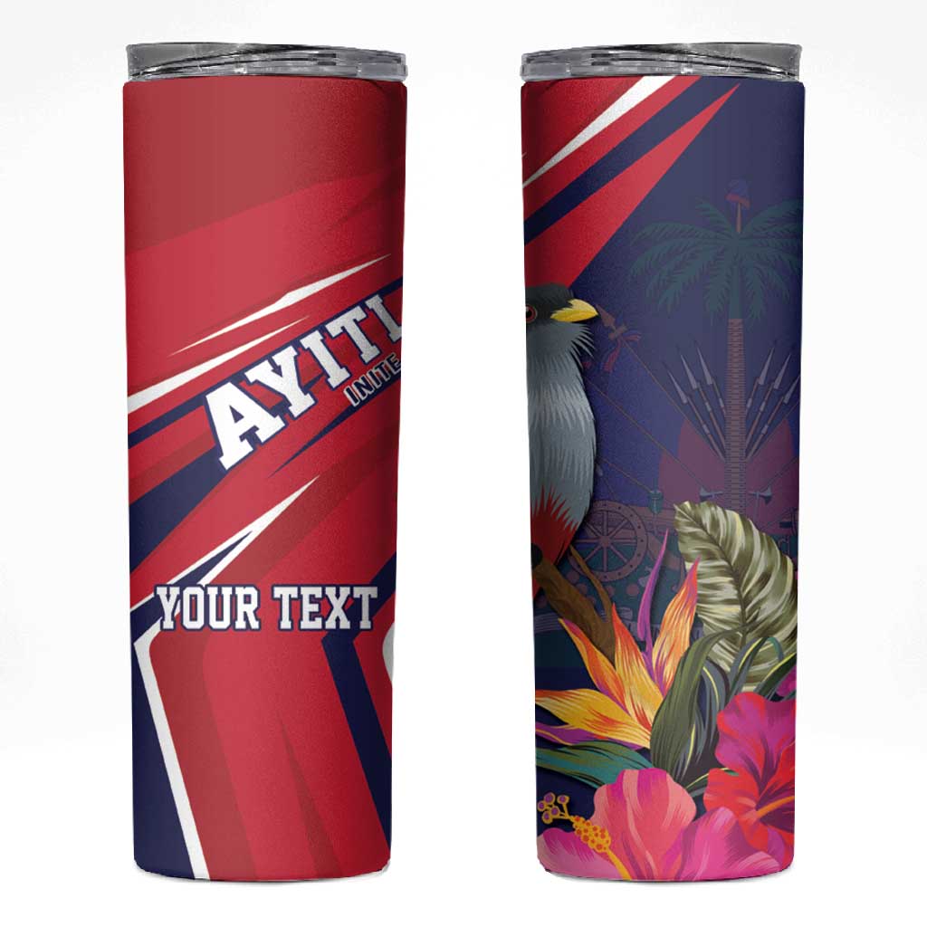 Haiti Personalized Skinny Tumbler Hispaniolan Trogon Tropical Vibes