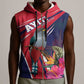 Haiti Personalized Sleeveless Zip Hoodie Hispaniolan Trogon Tropical Vibes - African Pride
