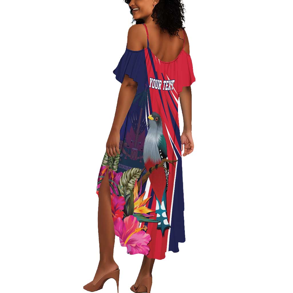 Haiti Personalized Summer Maxi Dress Hispaniolan Trogon Tropical Vibes