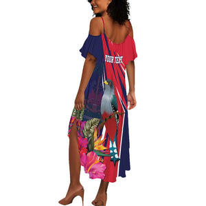 Haiti Personalized Summer Maxi Dress Hispaniolan Trogon Tropical Vibes