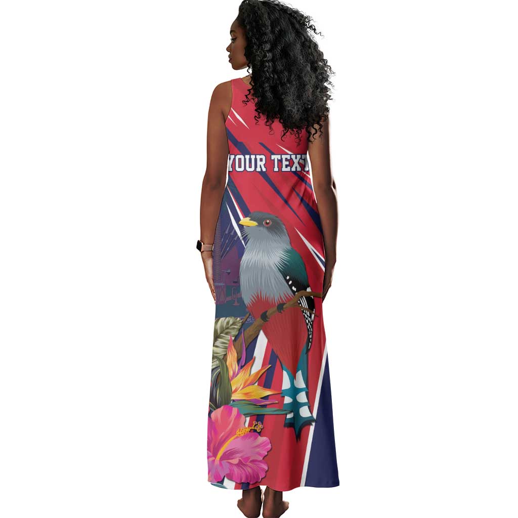 Haiti Personalized Tank Maxi Dress Hispaniolan Trogon Tropical Vibes