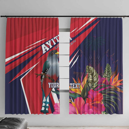 Haiti Personalized Window Curtain Hispaniolan Trogon Tropical Vibes