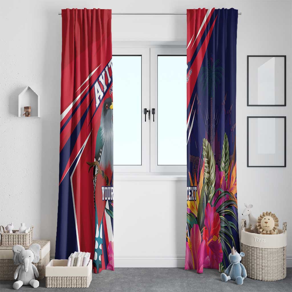 Haiti Personalized Window Curtain Hispaniolan Trogon Tropical Vibes