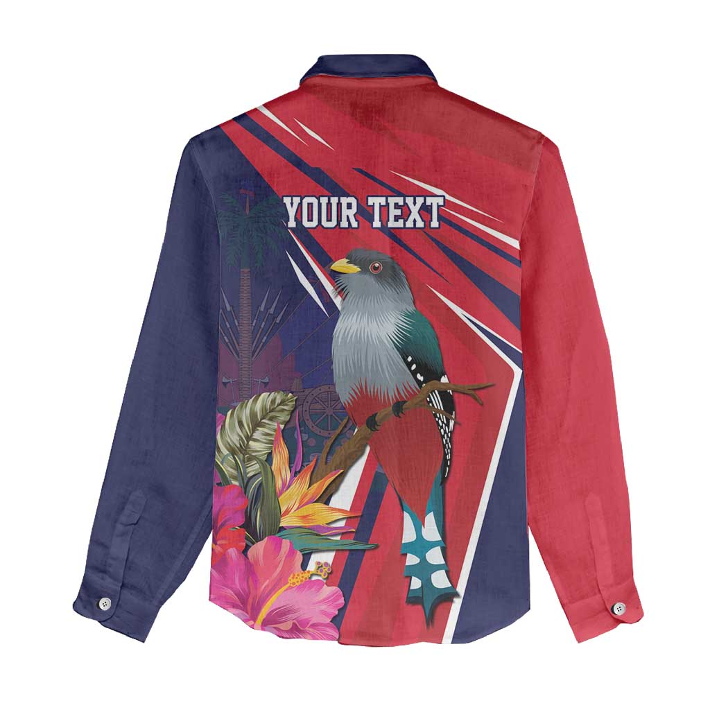 Haiti Personalized Women Casual Shirt Hispaniolan Trogon Tropical Vibes