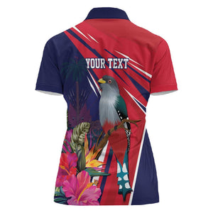 Haiti Personalized Women Polo Shirt Hispaniolan Trogon Tropical Vibes