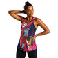 Haiti Personalized Women Racerback Tank Hispaniolan Trogon Tropical Vibes