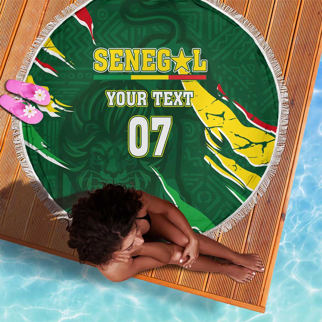 Custom Senegal Football Beach Blanket Nations Cup 2024 Téranga Lions