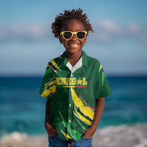 Custom Senegal Football Kid Hawaiian Shirt Nations Cup 2024 Téranga Lions