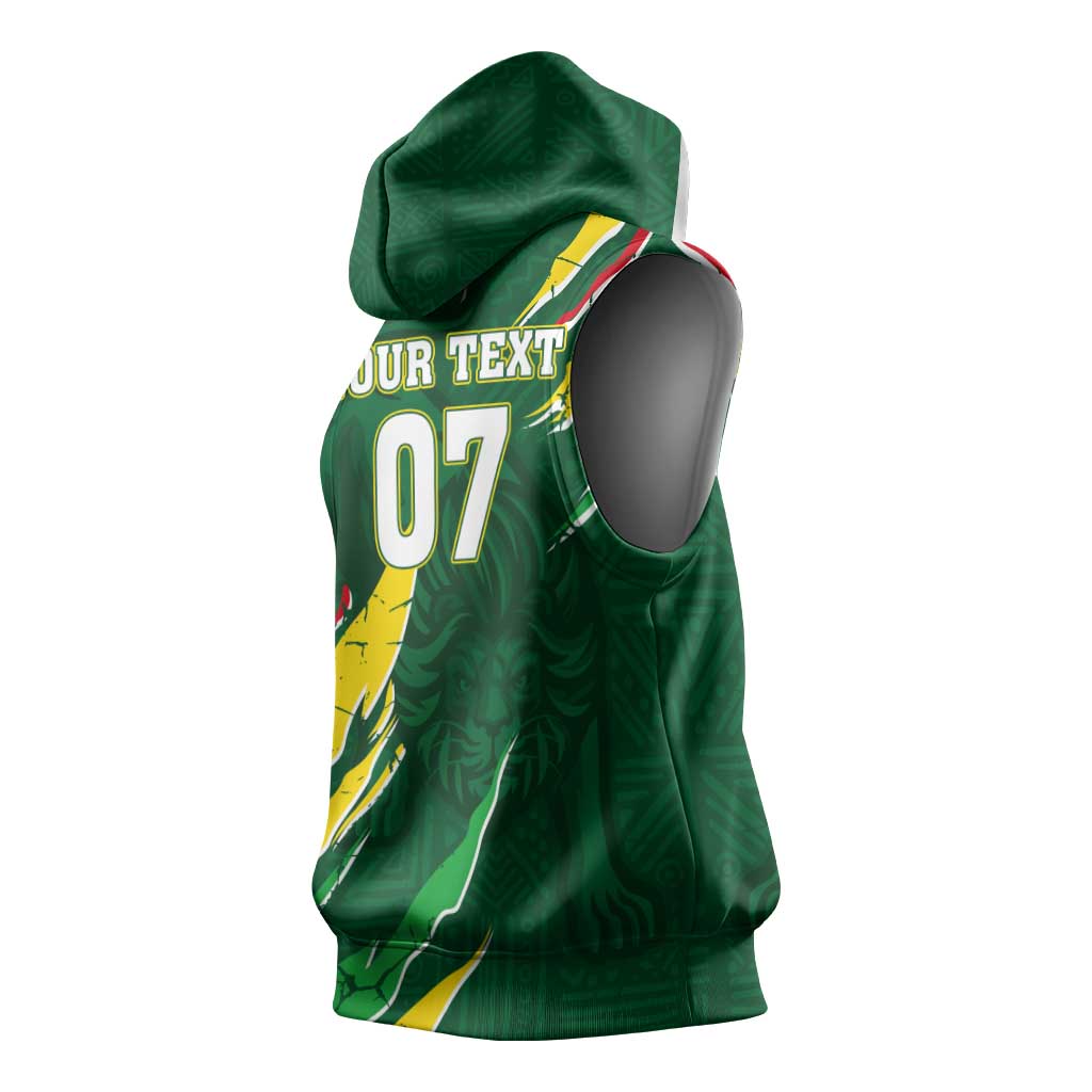 Custom Senegal Football Sleeveless Hoodie Nations Cup 2024 Téranga Lions - African Pride