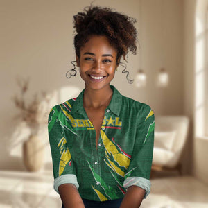 Custom Senegal Football Women Casual Shirt Nations Cup 2024 Tranga Lions LT7