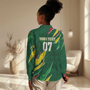 Custom Senegal Football Women Casual Shirt Nations Cup 2024 Tranga Lions LT7