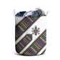 Habesha Kemis Inspired Tilet Pattern Laundry Basket White