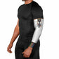 Habesha Kemis Inspired Tilet Pattern Arm Sleeves White