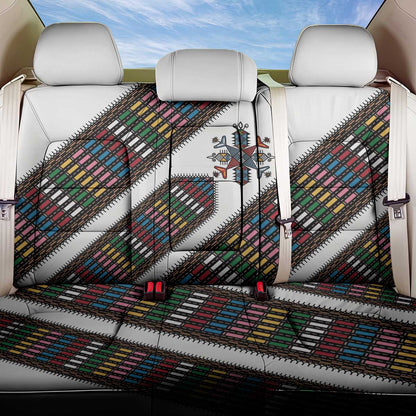 Habesha Kemis Inspired Tilet Pattern Back Car Seat Cover White