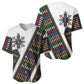 Habesha Kemis Inspired Tilet Pattern Baseball Jersey White
