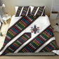 Habesha Kemis Inspired Tilet Pattern Bedding Set White