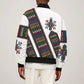 Habesha Kemis Inspired Tilet Pattern Bomber Jacket White