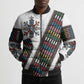 Habesha Kemis Inspired Tilet Pattern Bomber Puffer Jacket White