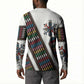 Habesha Kemis Inspired Tilet Pattern Button Sweatshirt White