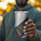 Habesha Kemis Inspired Tilet Pattern 4 in 1 Can Cooler Tumbler White