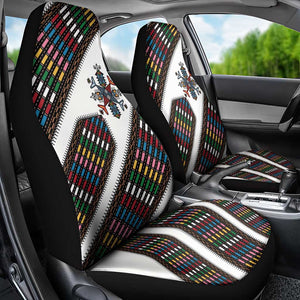 Habesha Kemis Inspired Tilet Pattern Car Seat Cover White