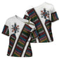 Habesha Kemis Inspired Tilet Pattern Cross Shoulder Shirt White