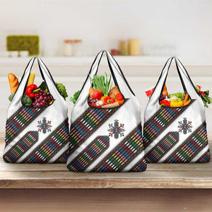 Habesha Kemis Inspired Tilet Pattern Grocery Bag White