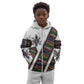Habesha Kemis Inspired Tilet Pattern Kid Hoodie White