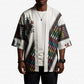 Habesha Kemis Inspired Tilet Pattern Kimono White