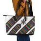 Habesha Kemis Inspired Tilet Pattern Leather Tote Bag White