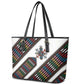 Habesha Kemis Inspired Tilet Pattern Leather Tote Bag White