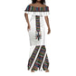 Habesha Kemis Inspired Tilet Pattern Mermaid Dress White