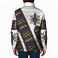 Habesha Kemis Inspired Tilet Pattern Padded Jacket White