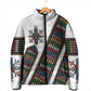 Habesha Kemis Inspired Tilet Pattern Padded Jacket White