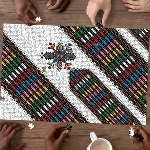 Habesha Kemis Inspired Tilet Pattern Puzzle White