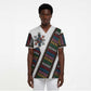 Habesha Kemis Inspired Tilet Pattern Scrub Top White