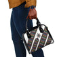 Habesha Kemis Inspired Tilet Pattern Shoulder Handbag White