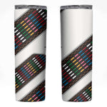 Habesha Kemis Inspired Tilet Pattern Skinny Tumbler White