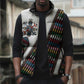 Habesha Kemis Inspired Tilet Pattern Sleeveless Puffer Jacket White